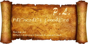 Pánczél Leonárd névjegykártya