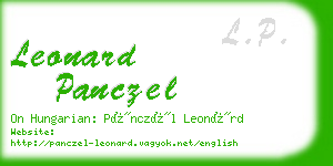 leonard panczel business card